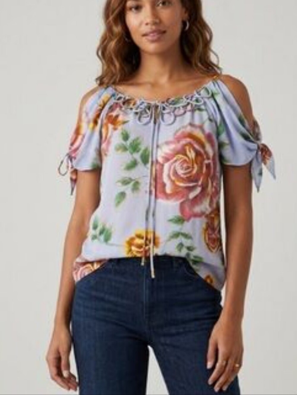 leifsdottir Anthropologie  Cold-Shoulder Silk Blouse